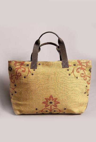 Angi hand-woven punja dhurrie bag, Feature : Handwoven