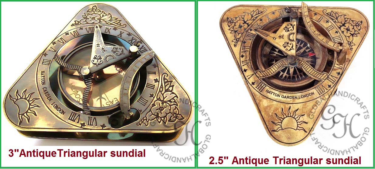 Brass Antique Sundial Compass
