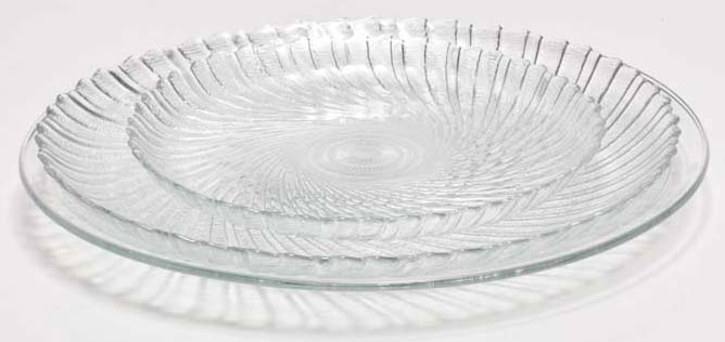 Round glass dinner plate, Pattern : Plain