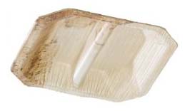 Palm Leaf Two Compartment Mini Plate