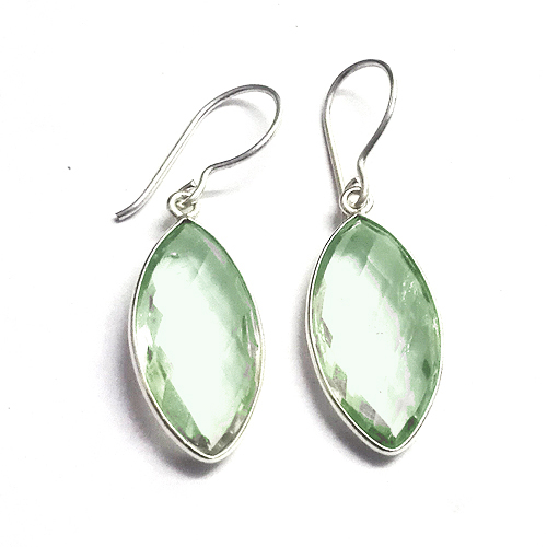 Green Amethyst gemstone earring Silver Jewellery