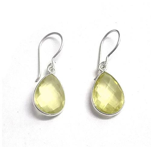 Lemon Quartz gemstone earring silver Jewellery, Feature : Fine Finishing, Good Quality, Unique Designs