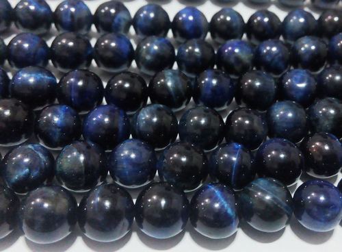 Natural Blue Tiger's Eye Gemstone Ball Beads