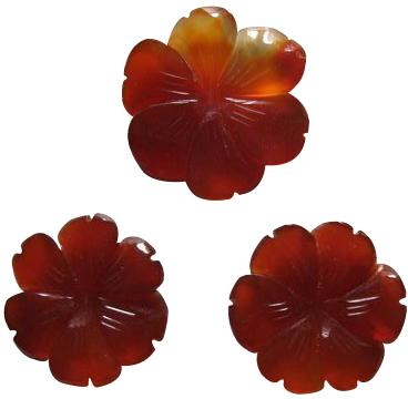 Red Onyx Carving Flowers