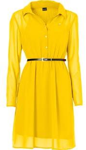  Ladies Chiffon Short Dress, Color : Yellow