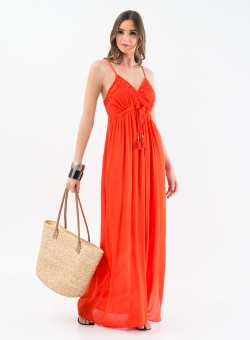 Ladies orange maxi dress