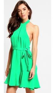 Ladies short green dress