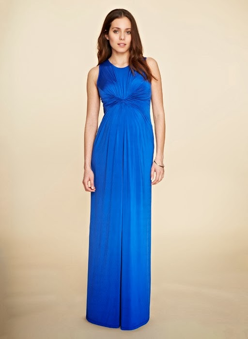 Ladies Stretch Blue Maxi Dress