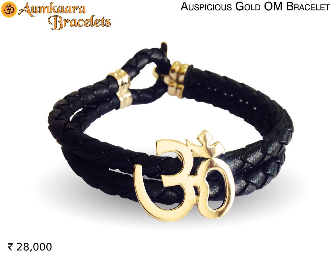 Buy Gold Aum Bracelet for Men only at Rs 28000 call at 09958508780
