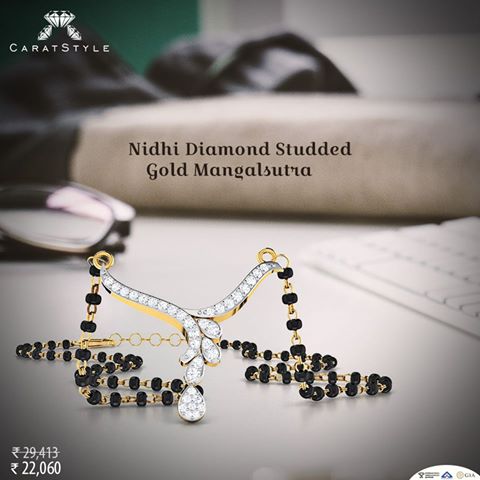 Nidhi Diamond Studded Gold Mangalsutra