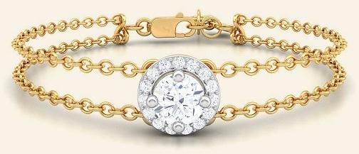 Portia Diamond Studded Gold Bracele, Gender : Female