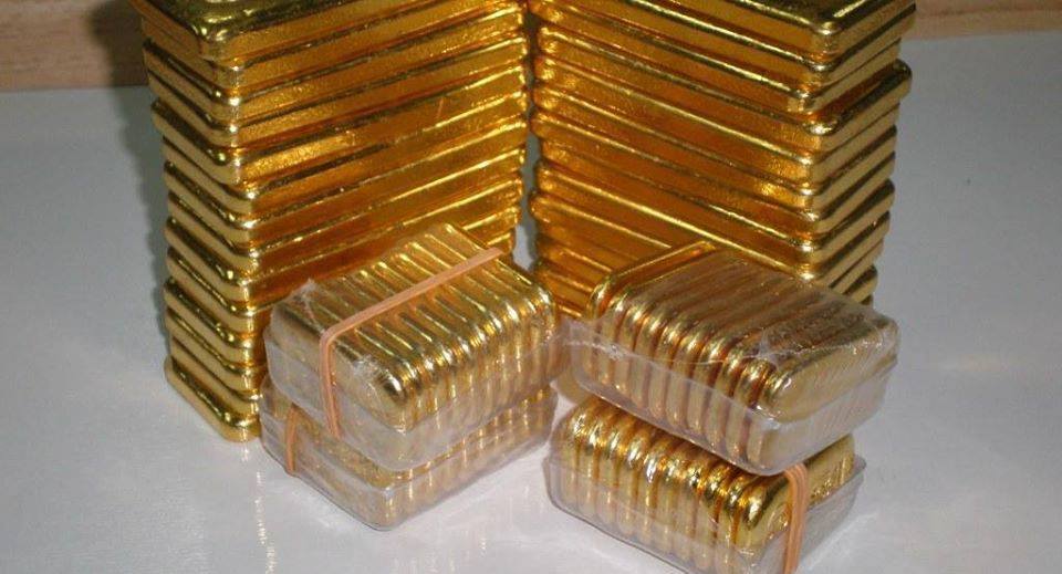 Raw gold bars