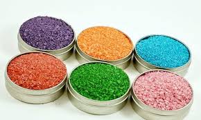 Colored Salt Granules, Color : Green, Orange