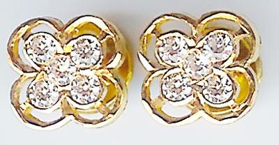 Gold Cubic Zirconia Stud - 012