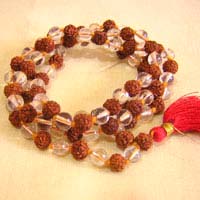 PM08 SPHATIK RUDRAKSHA MALA