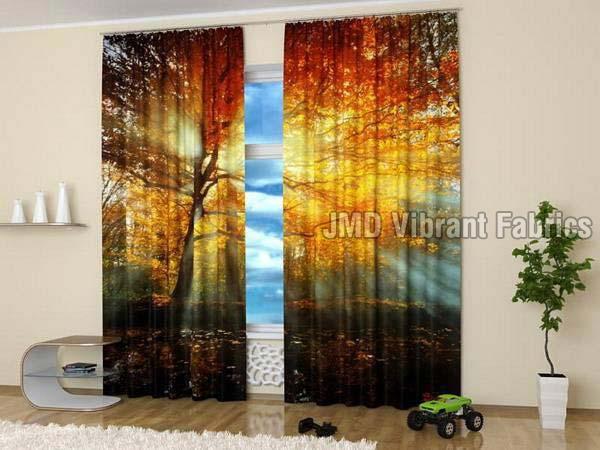 Cotton Digital Printed Curtains, for Home, Hotel, Technics : Attractive Pattern, Embroidered