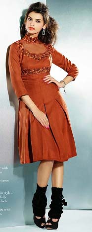 Ladies Brown One Piece Dress