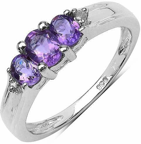 Amethyst  CZ Gemstone Ring With 925 Sterling Silver