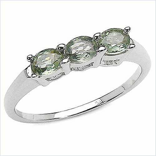 Green Amethyst Gemstone Ring With 925 Sterling Silver