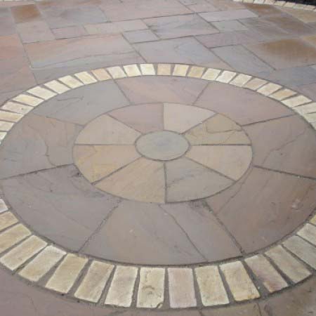 Polished Circle Sandstone, for Flooring, Size : Multisizes