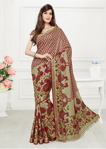 Indian Silk House Agencies Offering  Latest Printed Silk Saree