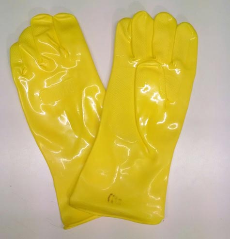 PVC Hand Gloves Shining Yellow