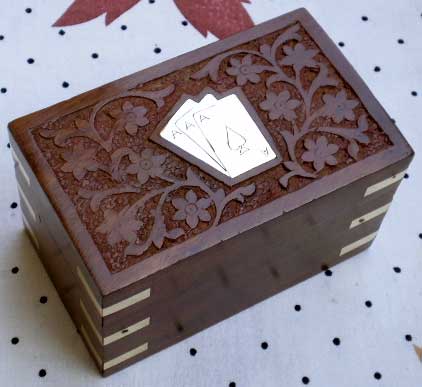 Item Code :- IH 12223 Wooden Playing Card Holder