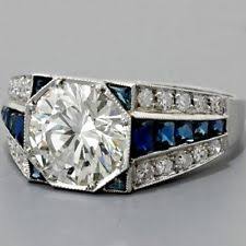 1.30CT Moissanite 925 Silver Engagement Wedding Rings