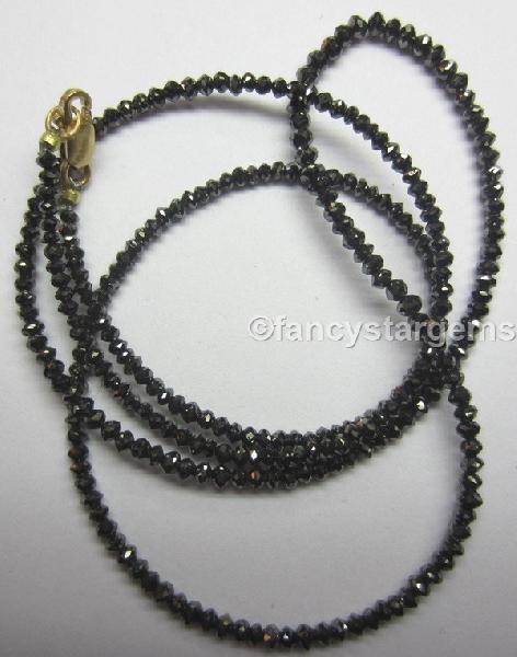 Black Color loose faceted diamond beads necklace
