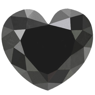 Super Quality 25.00 Carat Heart Cut Black Diamond