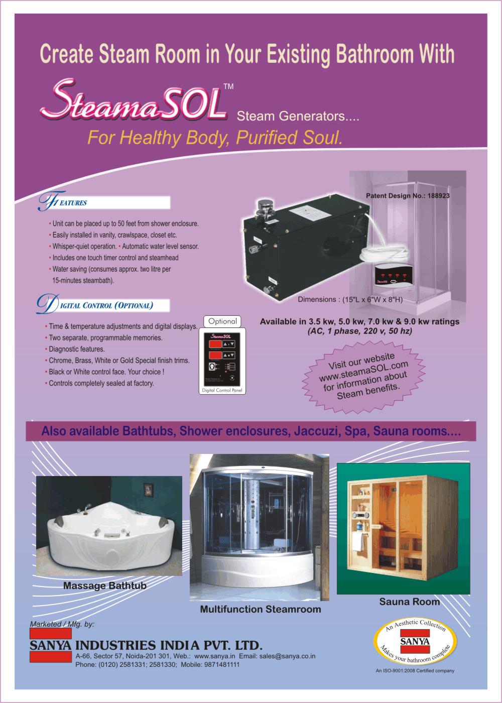 Steamasol Steam Bath Generators