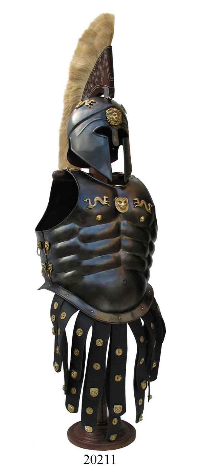 Greek Royal Muscle Armor Cuirass with Corinthian Helmet