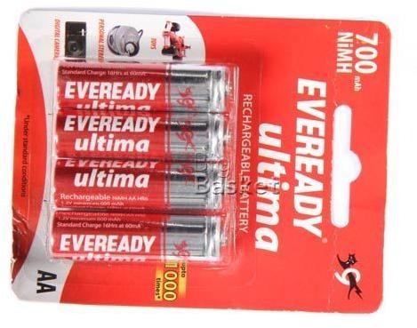 Eveready Ultima Rechargeable Battery (aa, 700 Mah), 4 Nos Pouch