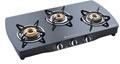 Glass Top Three Burner Powder Coated