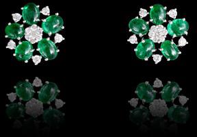 11 Emerald Stars Earrings