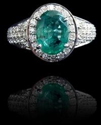 15 Emerald Ring, Diamond Ring