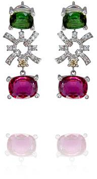 5 Luxury Drop Rubellite Earrings
