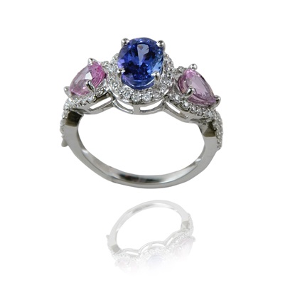 6 Blue Sapphire Ring