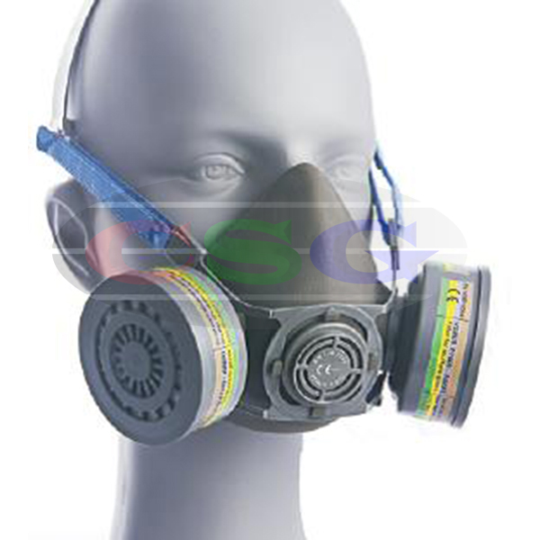 Gas Vapour Odour Protection Half Mask with Twin Cartridge
