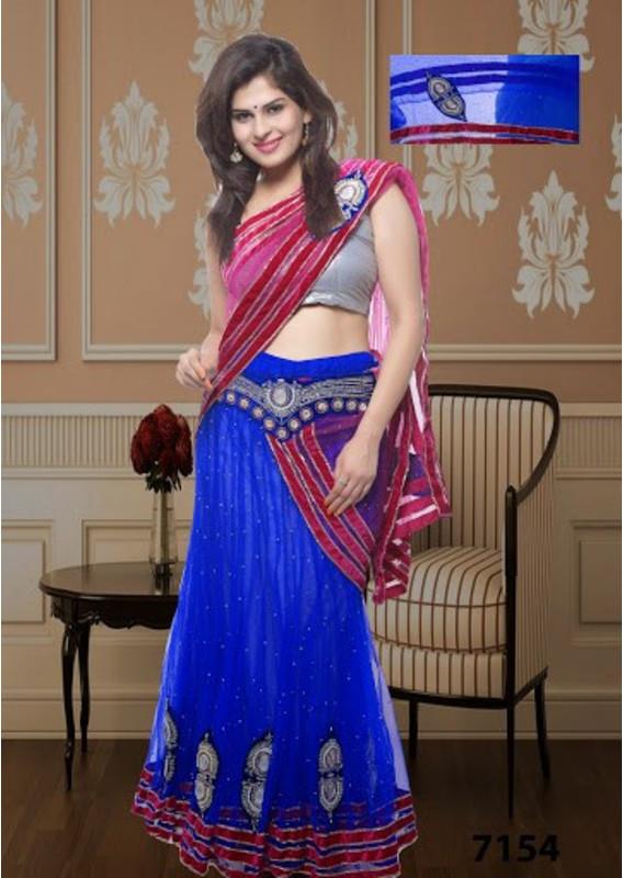 Blue Designer Style Bridal Lehenga Choli Dress