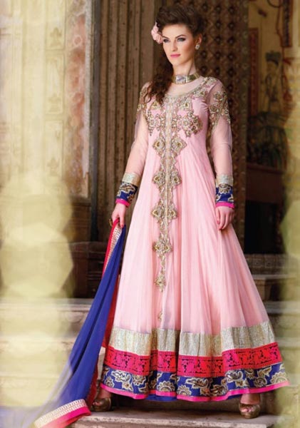 Flush Pink Gota Inspired Traditional Anarkali Suits