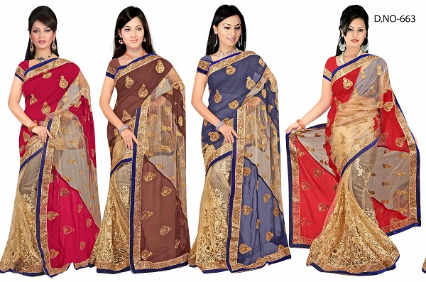 Elegant, Beautiful and Classy Embroidery Works Saree