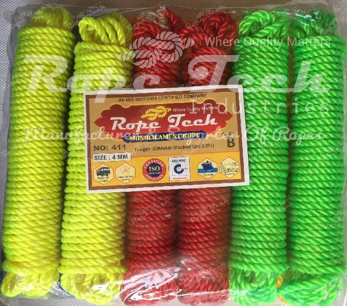 4 Mm 10 Meter HDPE dori, Color : Red, Green, Orange, Yellow, Radium Yellow, Blue