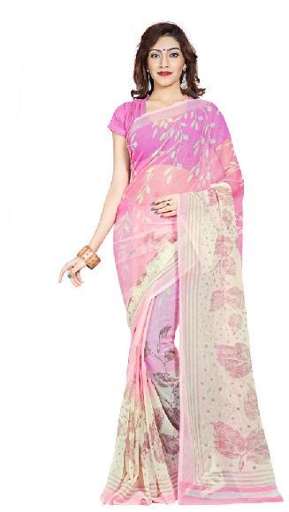 Casual Wear Multi Printed Chiffon Saree_AAKN42SR1038BKSML, Gender : Female
