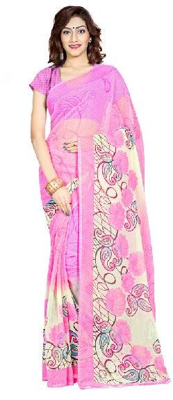 Casual Wear Pink  Printed Chiffon Saree_AAKO52SR1042AKSML