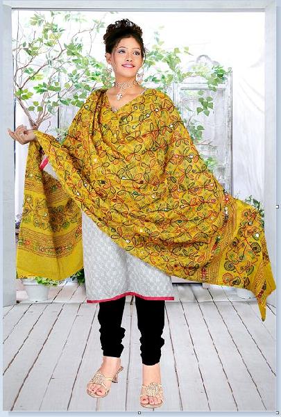 Embroidery With Mirror Work dupatta