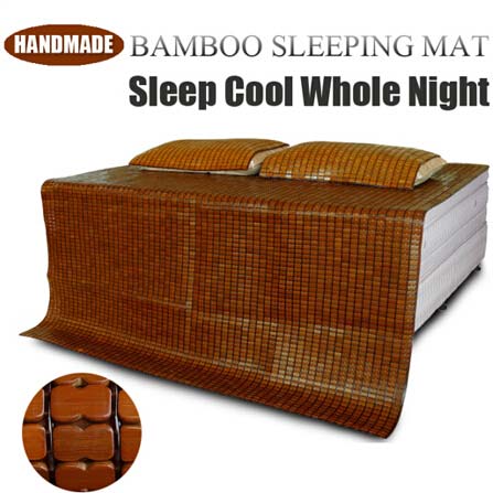 Air coolers Bamboo bed mat Summer Sleeping Mat Bamboo Cool But Not Ice Foldable Single Bed Student Dormitory Bamboo Mat Size : Single piece-0.8m bed 
