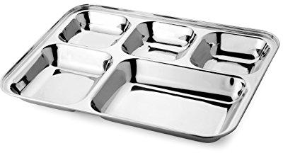 Stainless Steel Compartment Tray, Size : 40 x 30 CM