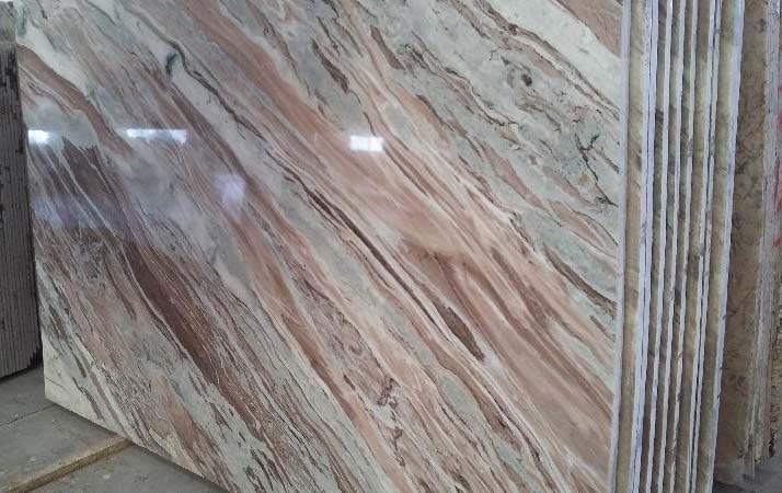 Rectangular Polished Brown Fantasy Marble Slabs, for Hotel, Office, Restaurant, Size : 18x18ft, 24x24ft