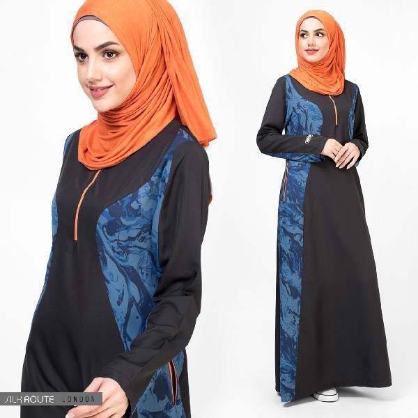 Black and Blue Abaya